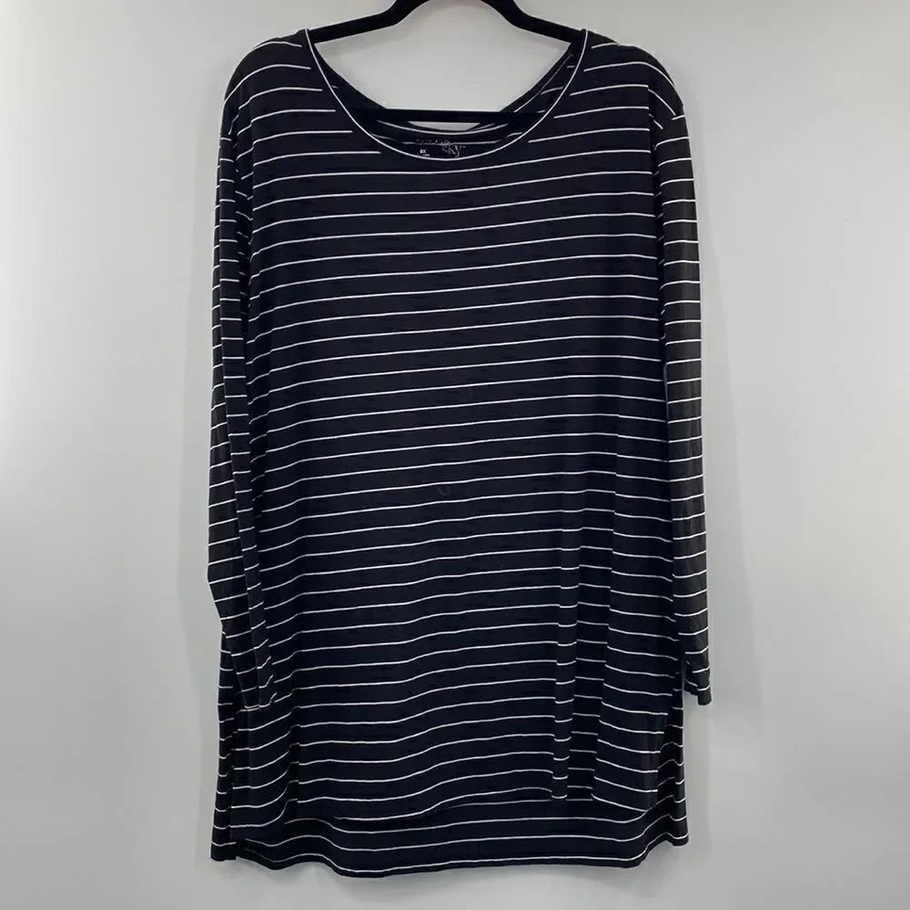 3For$20 Terra Sky Black &White Long Sleeve Top size Ox